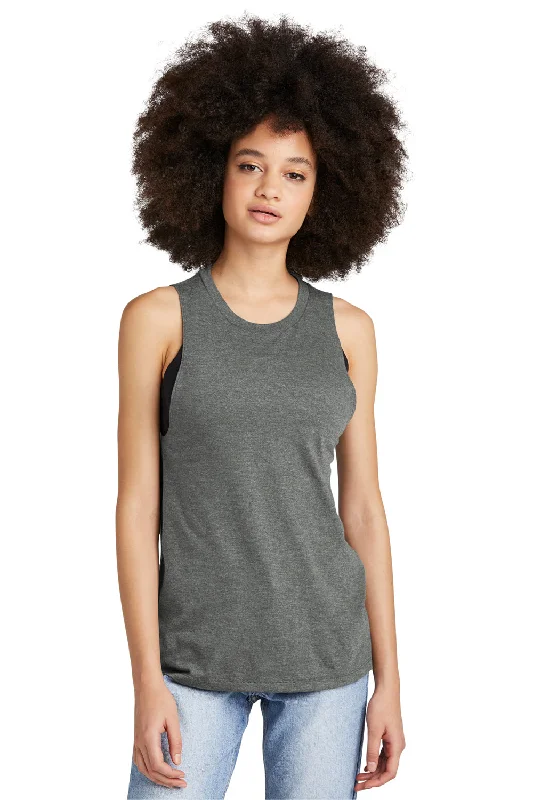 District Womens Perfect Tri Muscle Tank Top - Heather Charcoal Grey metallic tank top District Womens Perfect Tri Muscle Tank Top - Heather Charcoal Grey metallic tank top