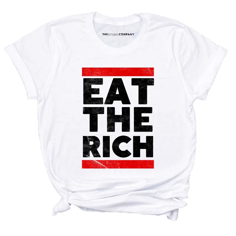 Eat The Rich Feminist T-Shirt Zippered Front Buttoned Front Snap Front