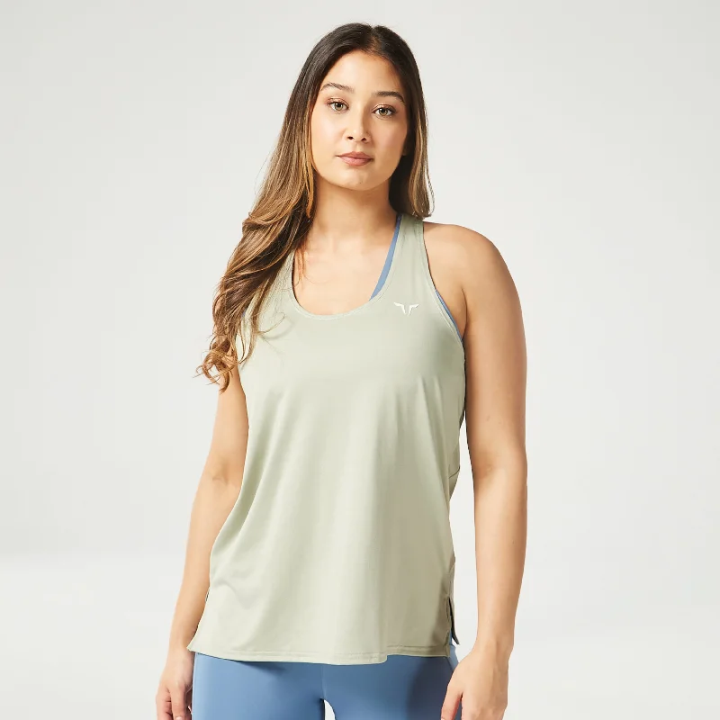 Essential Tank Top - Desert Sage cutout tank top