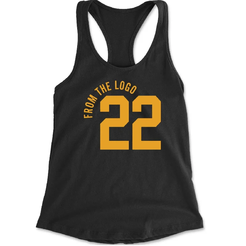 From The Logo #22 Basketball Racerback Tank Top for Women gold tank top