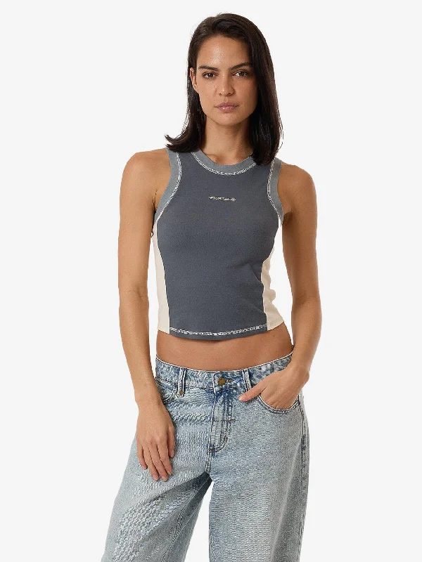 Grip Curve Tank - Dark Slate crew neck tank