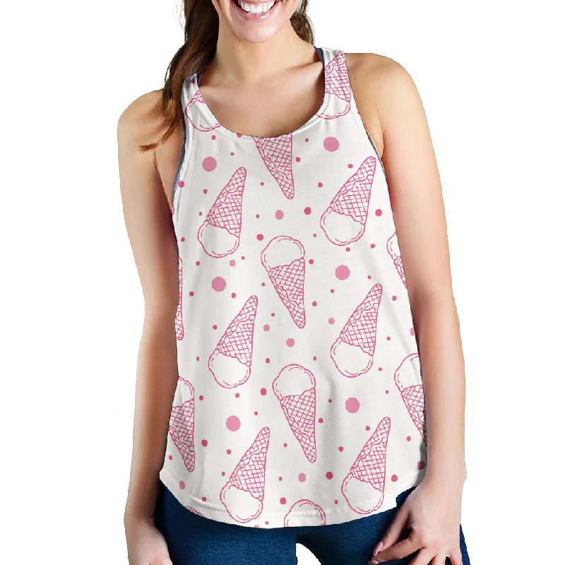 Hand drawn ice cream pattern Women Racerback Tank Top print tank top