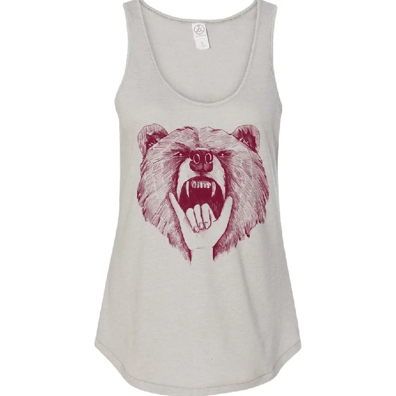 Hang ten bear silver racerback tank slim fit tank