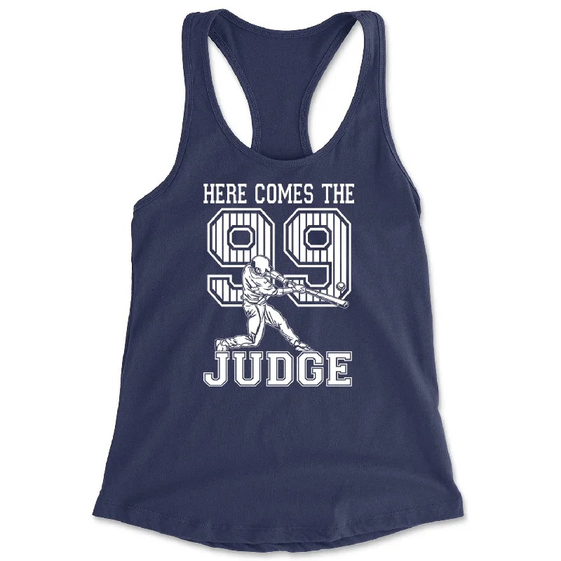 Here Comes The Judge 99 NY Baseball  Racerback Tank Top for Women crossback tank top