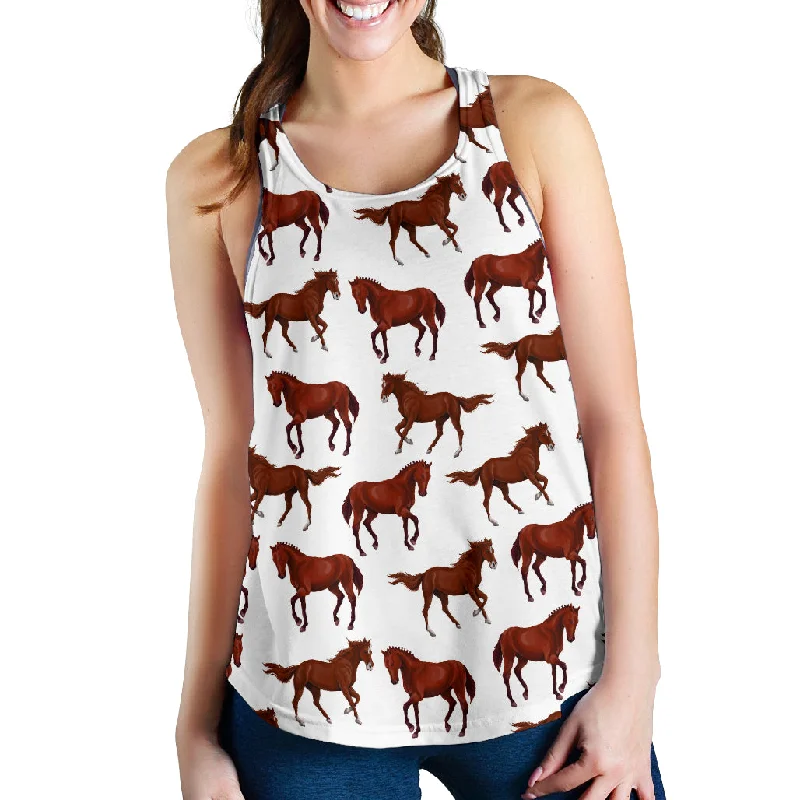 Horses running pattern background Women Racerback Tank Top adorable tank top