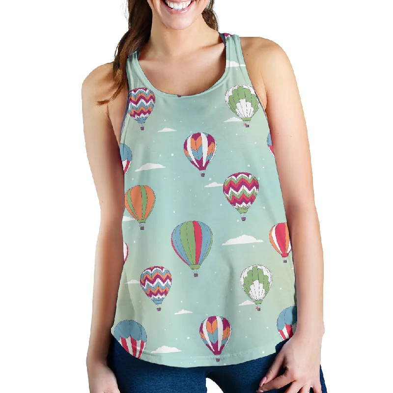 Hot Air Balloon design Pattern Women Racerback Tank Top layering tank top