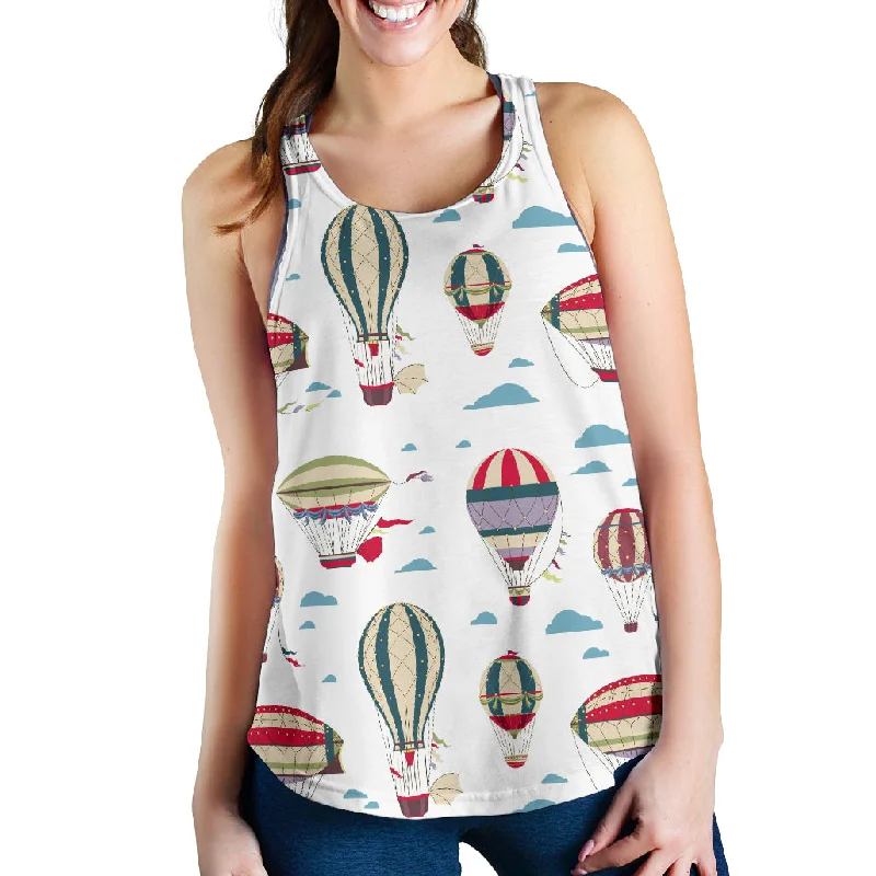Hot air balloon pattern Women Racerback Tank Top vintage tank top
