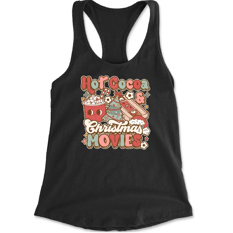 Hot Cocoa And Christmas Movies Holiday Racerback Tank Top for Women cute tank top