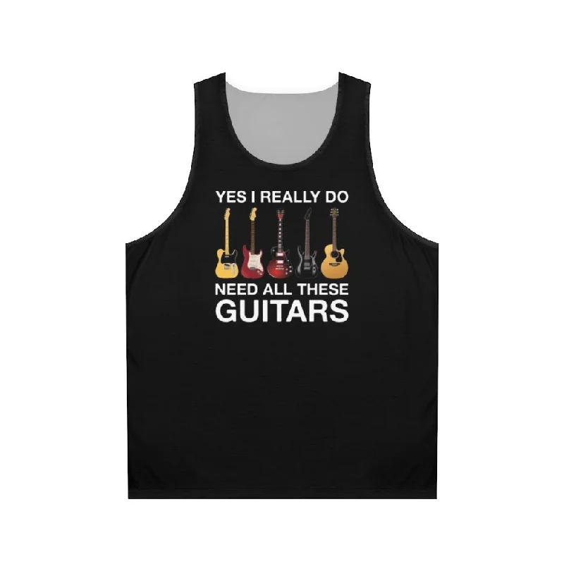 "I Need All These Guitars" Unisex Tank Top sequin tank top