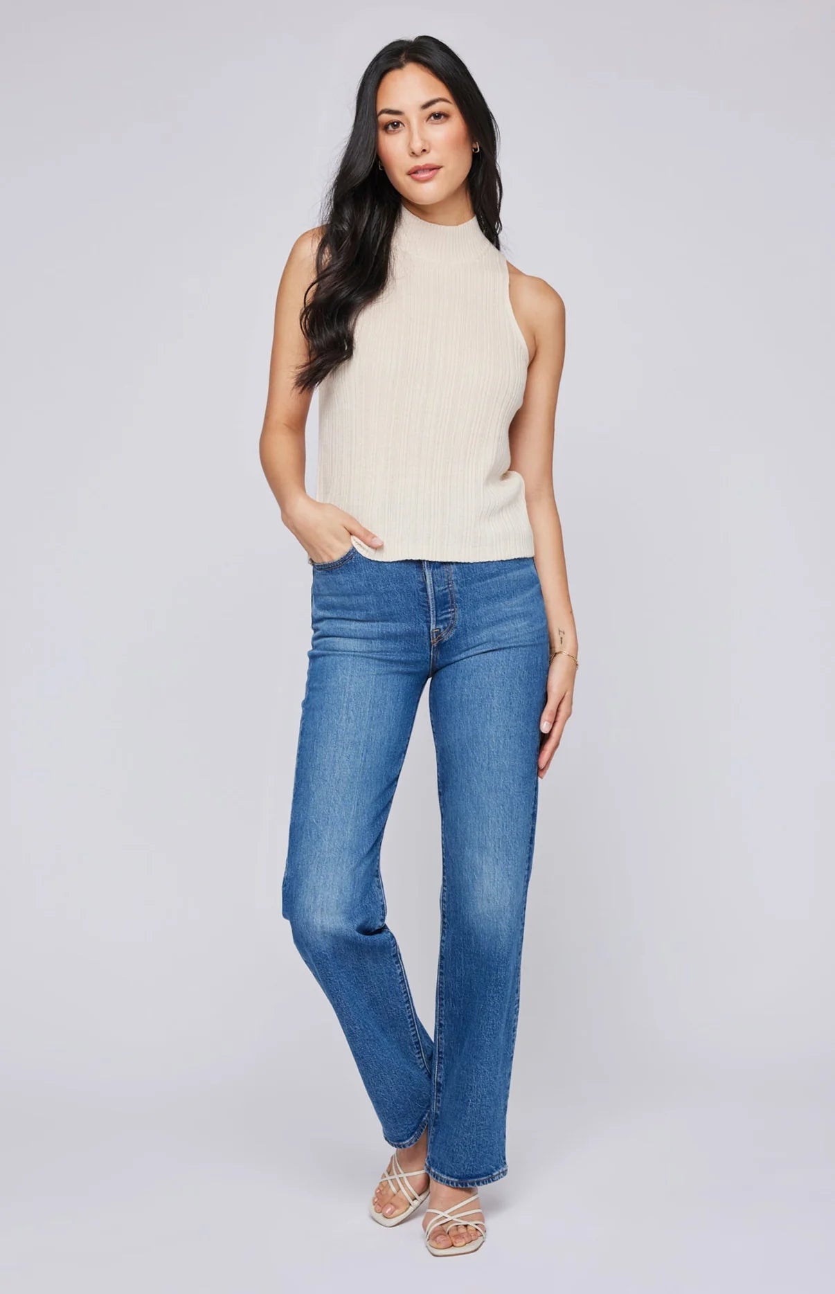 JULIAN KNIT TANK black tank top