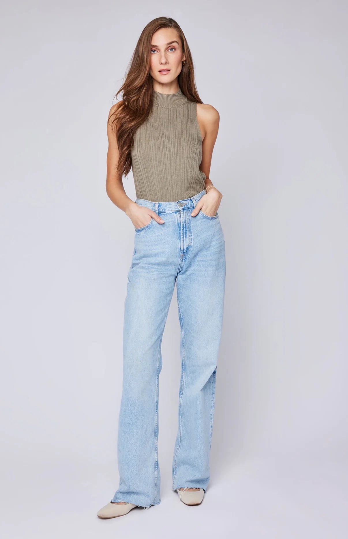 JULIAN KNIT TANK baby blue tank