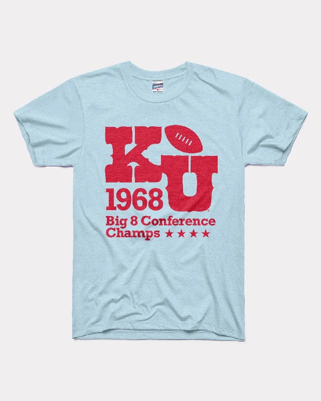 KU Jayhawks Big 8 Football Champs Powder T-Shirt Terry Blend Velvet Blend Canvas Blend KU Jayhawks Big 8 Football Champs Powder T-Shirt Terry Blend Velvet Blend Canvas Blend