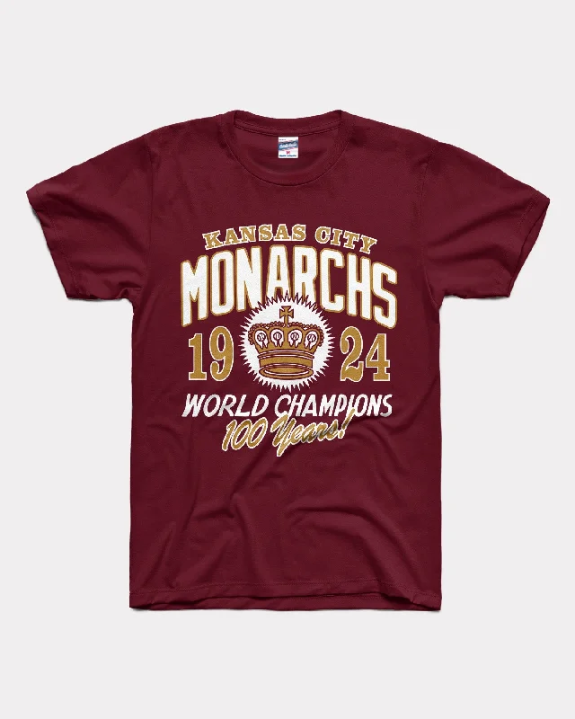Monarchs 100 Year Champs Maroon T-Shirt Fashionable Trendy Casual
