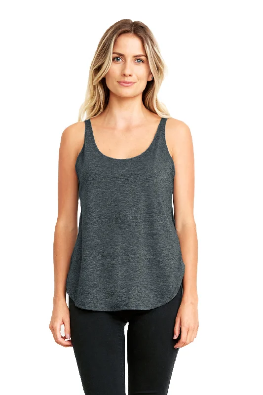 Next Level Womens Festival Tank Top - Antique Denim Blue peekaboo tank top