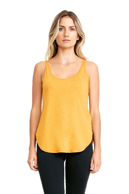 Next Level Womens Festival Tank Top - Antique Gold print tank top