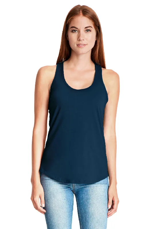 Next Level Womens Gathered Tank Top - Midnight Navy Blue - Closeout coral tank top