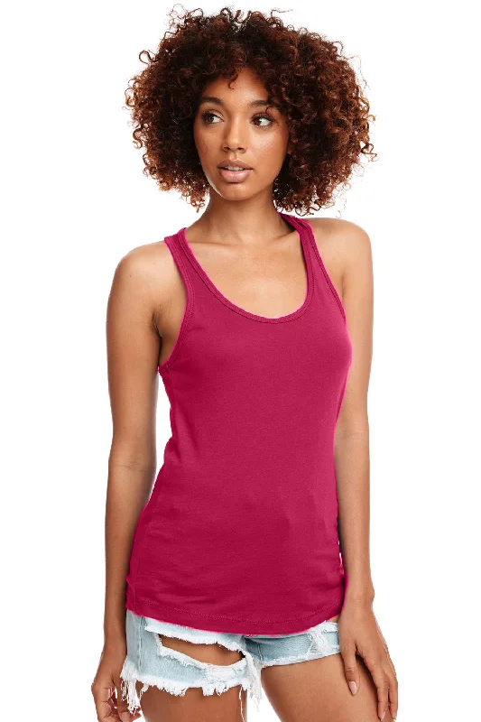 Next Level Womens Ideal Jersey Tank Top - Raspberry Pink cherry red tank