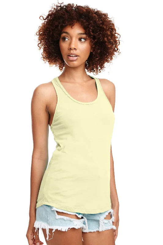 Next Level Womens Ideal Jersey Tank Top - Banana Cream Yellow fitted tank top