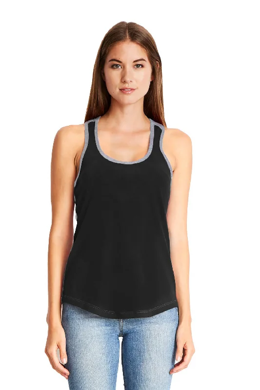 Next Level Womens Ideal Tank Top - Black/Heather Grey - Closeout neon tank top