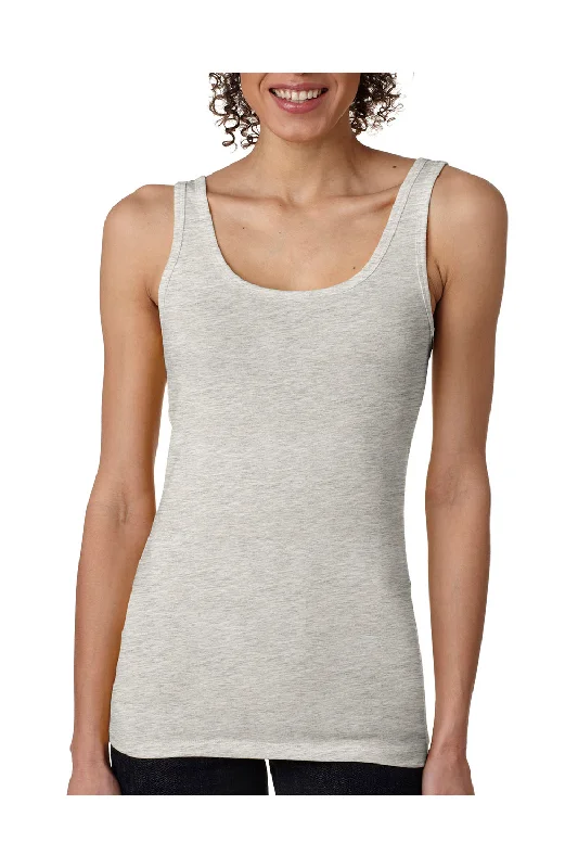 Next Level Womens Jersey Tank Top - Heather Light Grey - Closeout gym tank top