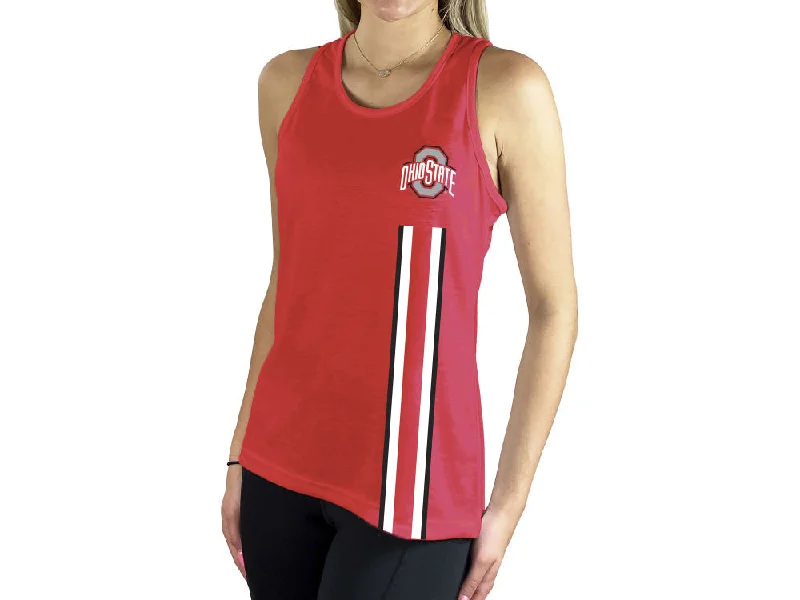 Women's Helmet Stripe Racerback Tank charcoal tank top