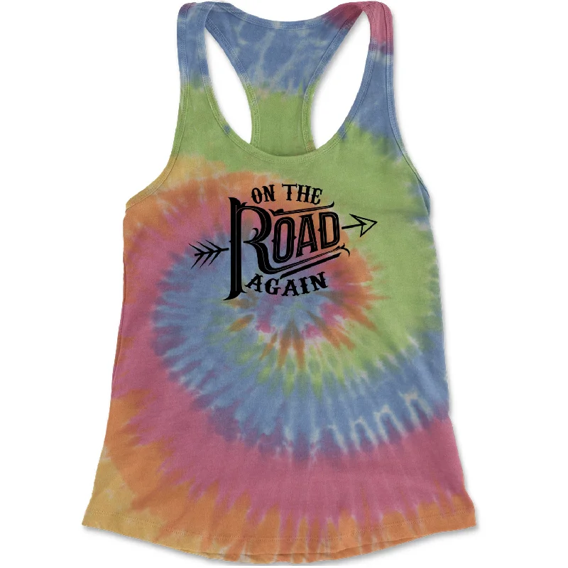 On The Road Again Hippy Country Music Racerback Tank Top for Women flowy tank top