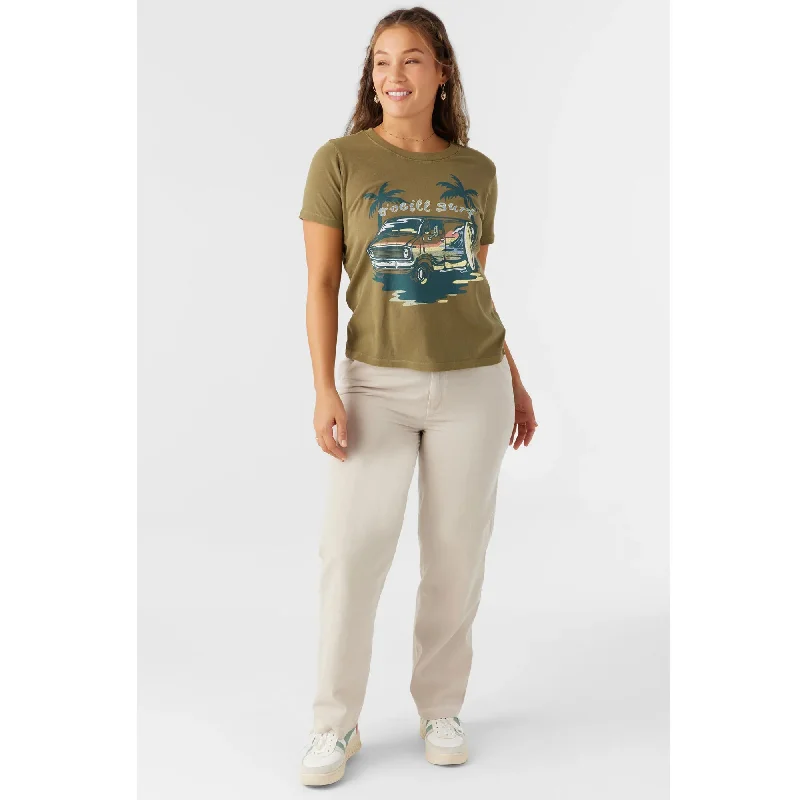 O'Neill Coastal Cruiser Women's S/S T-Shirt - Military Olive V-Neck T-Shirt Long Sleeve Cotton O'Neill Coastal Cruiser Women's S/S T-Shirt - Military Olive V-Neck T-Shirt Long Sleeve Cotton