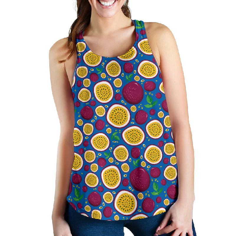 Passion fruit blue background Women Racerback Tank Top workout tank top