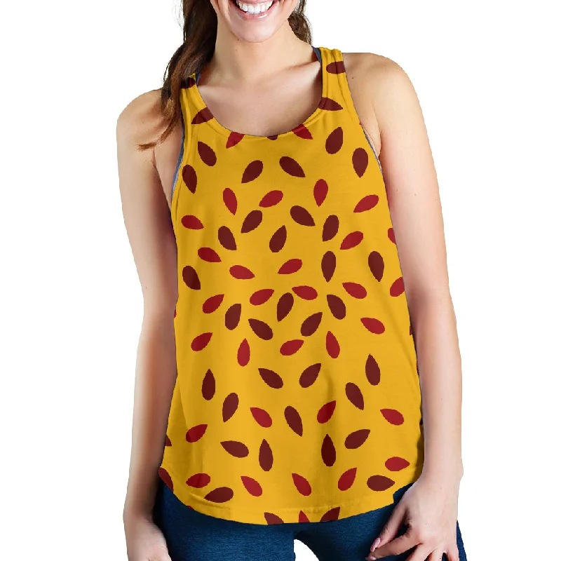 Passion fruit texture Women Racerback Tank Top cold shoulder tank