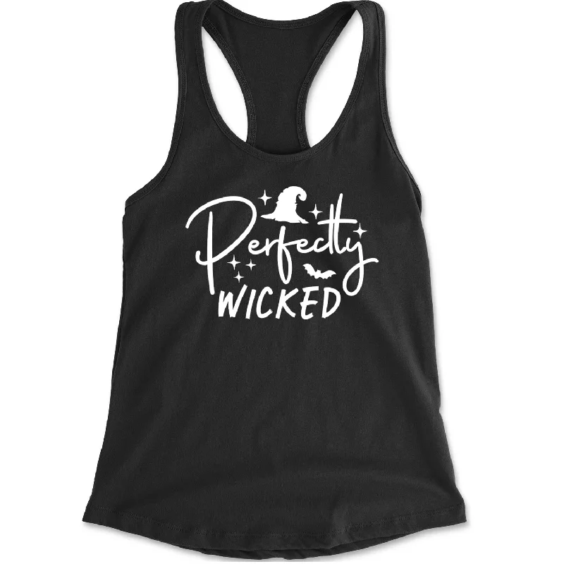 Perfectly Wicked Witchy Halloween Racerback Tank Top for Women ivory tank top