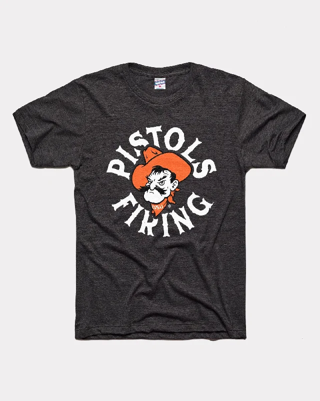 Pistols Firing OSU Basketball Black T-Shirt Lace Blend Ribbed Blend Corduroy Blend