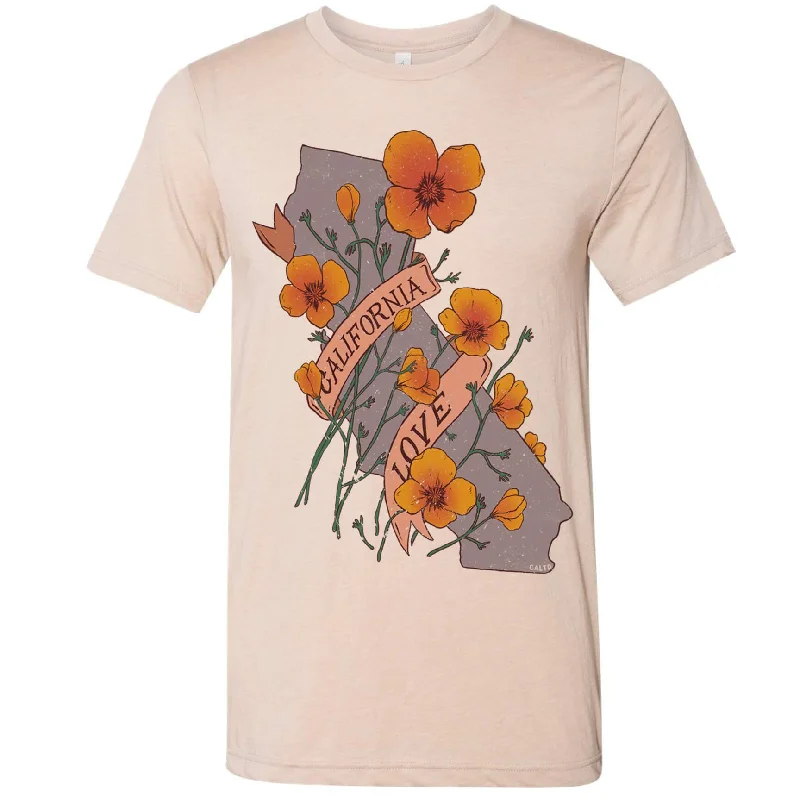 Poppies California Love Tee Notch Collar Peter Pan Collar Cowl Neck