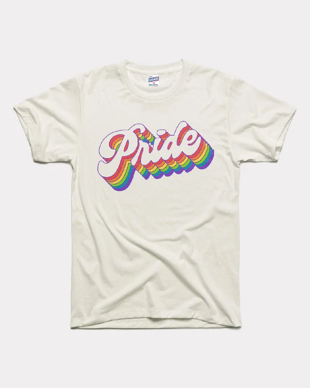 Pride Rainbow Vintage White T-Shirt Chenille Blend Fleece Blend Nylon Blend