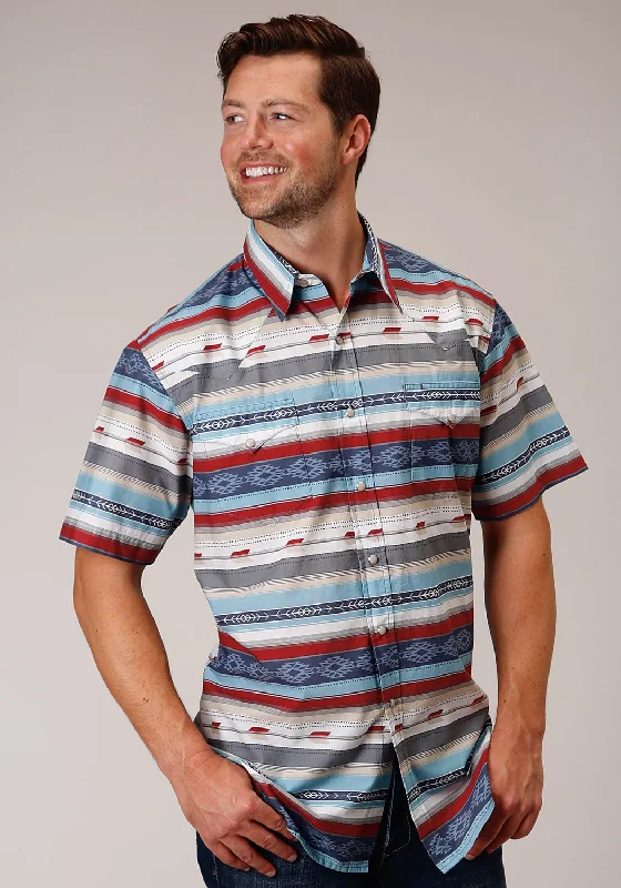 Roper Mens Multi-Color 100% Cotton Arrow Aztec S/S Shirt Lace Blend Ribbed Blend Corduroy Blend Roper Mens Multi-Color 100% Cotton Arrow Aztec S/S Shirt Lace Blend Ribbed Blend Corduroy Blend