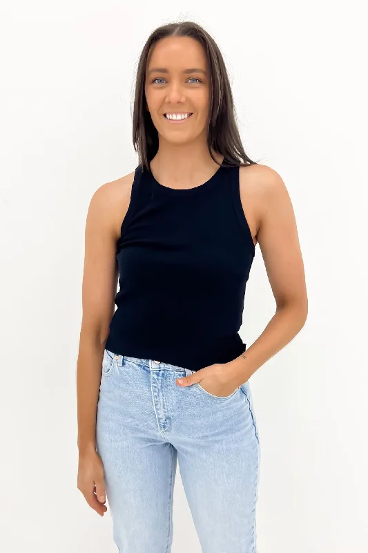 Ruby Tank Black v-neck tank top