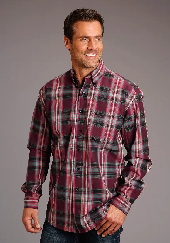 Stetson Mens Red 100% Cotton Canyon Dobby BD L/S 1 Pkt Shirt Hooded Caped Shawl Collar Stetson Mens Red 100% Cotton Canyon Dobby BD L/S 1 Pkt Shirt Hooded Caped Shawl Collar