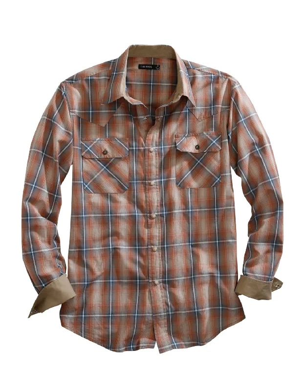 Tin Haul Mens Brown 100% Cotton Dusty Ombre L/S Shirt Oversized T-Shirt Spandex breathable Tin Haul Mens Brown 100% Cotton Dusty Ombre L/S Shirt Oversized T-Shirt Spandex breathable