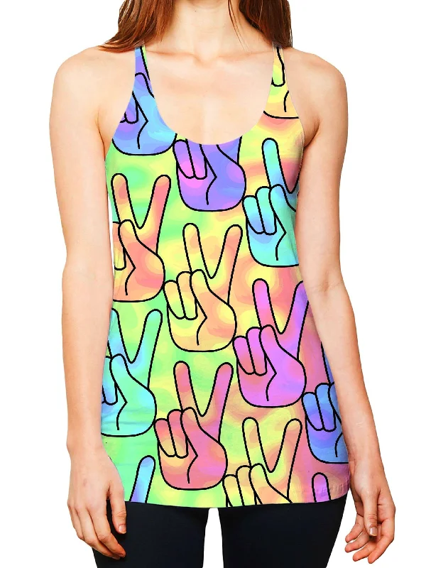 Trippy Peace Signs Women's Tank lime green tank