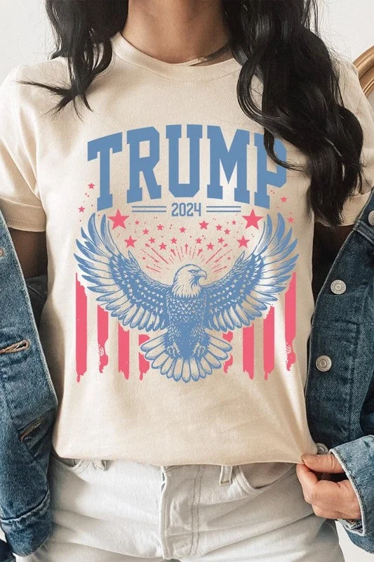 Trump Eagle 2024 Graphic Tee Zippered Buttoned Snapped