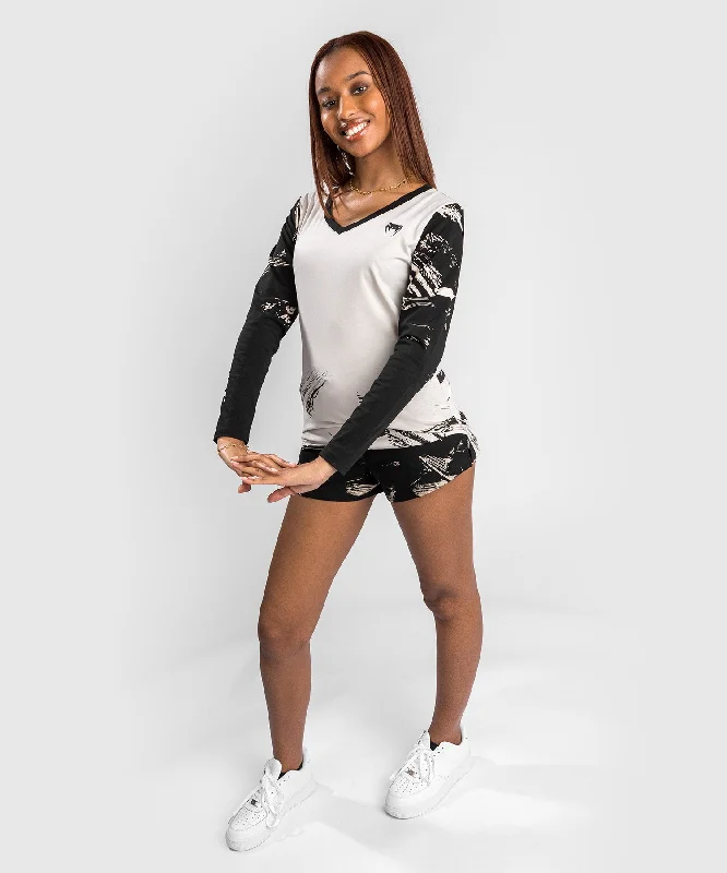 UFC Venum Authentic Fight Week 2.0 Women’s Long Sleeve T-Shirt - Sand/Black Satin Fabric Silk Fabric Chiffon Fabric