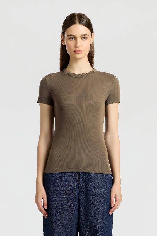 Verona Tee Solid Color Striped Floral