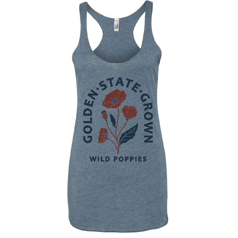 California Wild Poppies Racerback Tank seamless tank top
