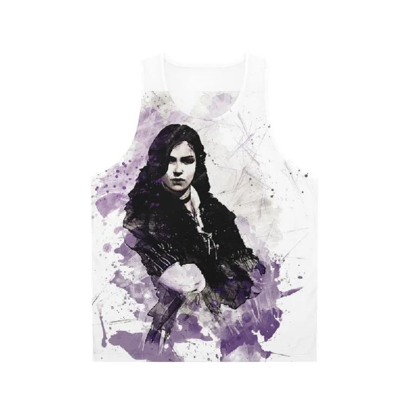 Yennefer of Vengerberg Witcher Painting Unisex Tank Top crew neck tank