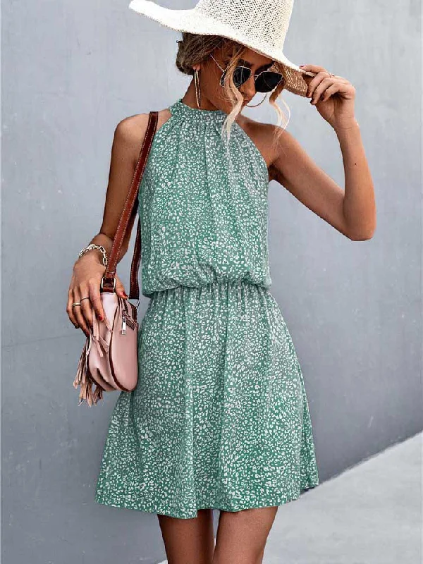 Zjkrl - 2023 Summer Short Floral Dress Women Sleeveless Mini Halter Boho Dress Ladies Sundress Flower Holiday Party Dress For Women Red Tunics Cozy soft Zjkrl - 2023 Summer Short Floral Dress Women Sleeveless Mini Halter Boho Dress Ladies Sundress Flower Holiday Party Dress For Women Red Tunics Cozy soft