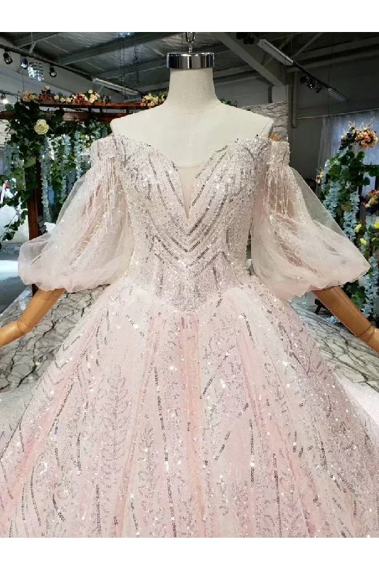Ball Gown Wedding Dresses Sweetheart 1/2 Sleeves Top Quality Appliques Tulle Beading Tunics Short Trendy Ball Gown Wedding Dresses Sweetheart 1/2 Sleeves Top Quality Appliques Tulle Beading Tunics Short Trendy