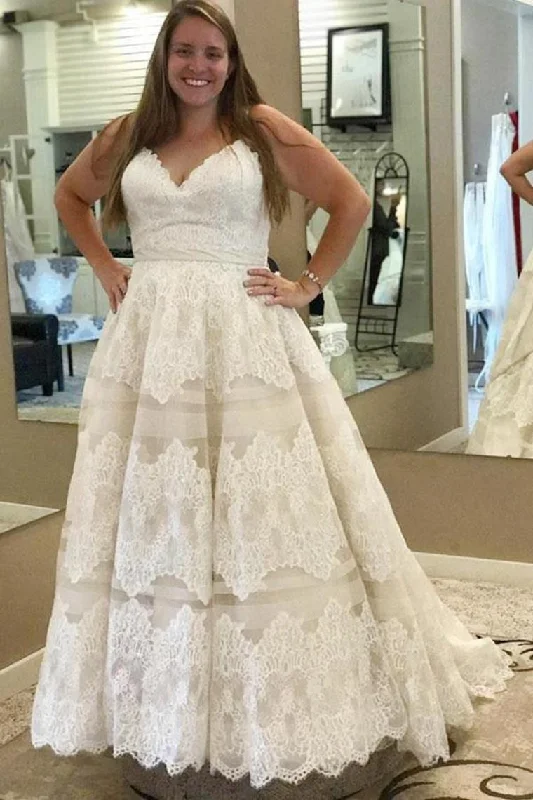Plus Sizes Ivory Lace Open Back Long Modest Wedding Dresses Bridal Dresses Tunics Lace romantic Plus Sizes Ivory Lace Open Back Long Modest Wedding Dresses Bridal Dresses Tunics Lace romantic