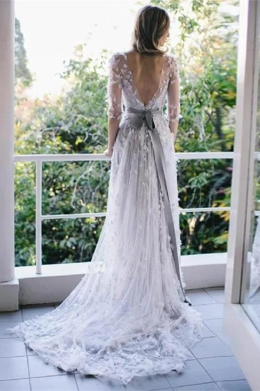 Pretty Long Open Back Half Sleeves Elegant Prom Dresses Wedding Dresses Tunics Fleece cozy Pretty Long Open Back Half Sleeves Elegant Prom Dresses Wedding Dresses Tunics Fleece cozy