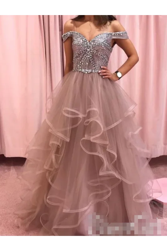 Rhinestones Bodice Multi Layered Bottom Classic Prom Dresses Tulle Party Dresses Tunics Seasonal trendy Rhinestones Bodice Multi Layered Bottom Classic Prom Dresses Tulle Party Dresses Tunics Seasonal trendy