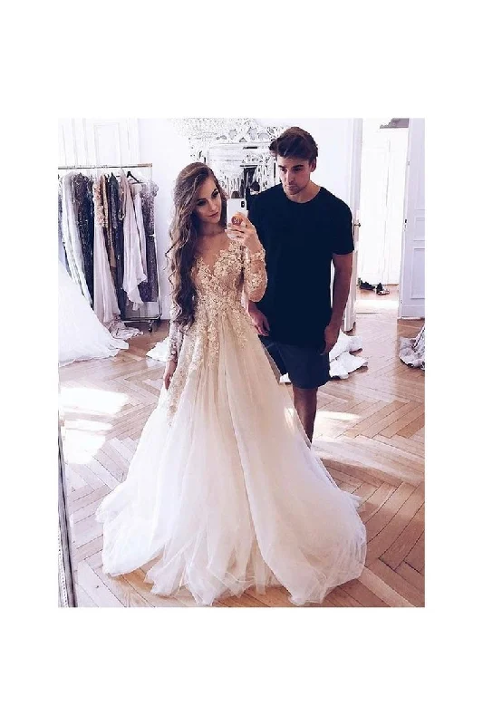 Round Neck Long Sleeves Lace Wedding Dresses Graduation Dresses Tunics Modern contemporary Round Neck Long Sleeves Lace Wedding Dresses Graduation Dresses Tunics Modern contemporary