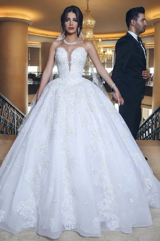 Strapless Long Ball Gowns Lace Beading Wedding Dresses Modest Bridal Gowns Tunics Office stylish Strapless Long Ball Gowns Lace Beading Wedding Dresses Modest Bridal Gowns Tunics Office stylish